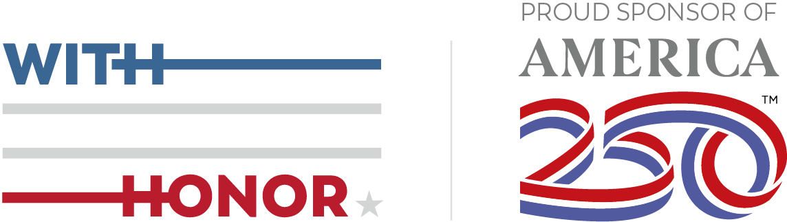 With Honor logo alongside American 250 logo